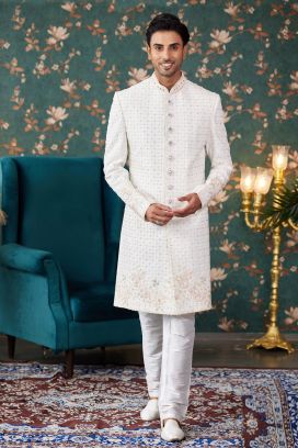 Embroidered Art Silk Sherwani (NMK-8233)