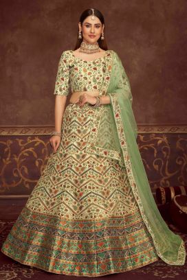 Mint Green Art Silk Lehenga Choli (NWG-1056)