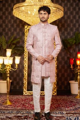 Onion Pink Art Silk Indo Western (NMK-8251)