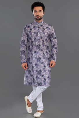 Purple Cotton Kurta Pajama (NMK-8125)