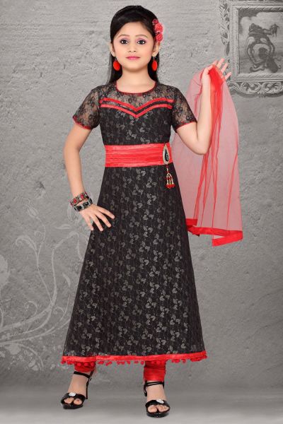 Black Color Anarkali Dress for Girls (NFG-039)
