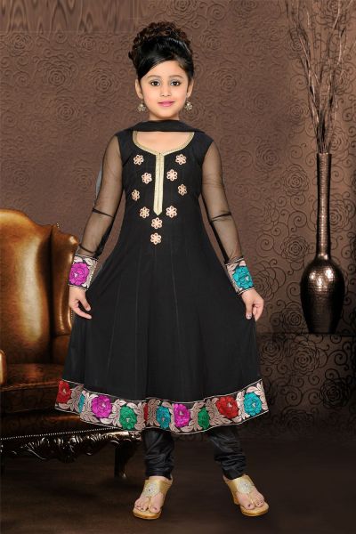 Black Net Girls Anarkali Salwar Kameez (NFG-077)