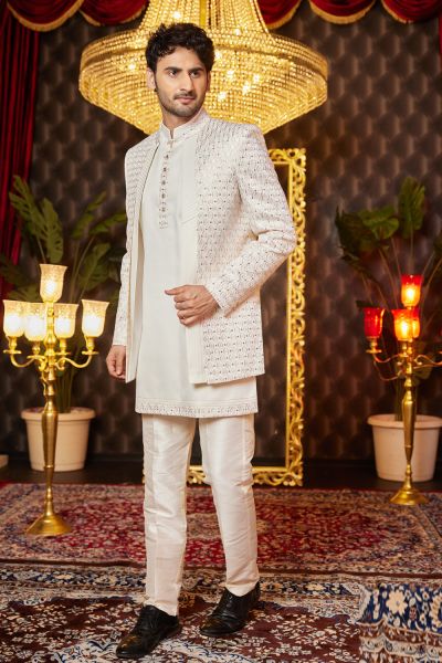 Cream Art Silk Indo Western (NMK-8255)