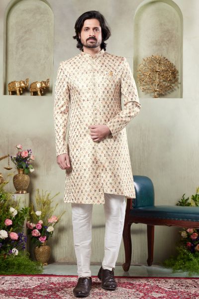 Cream Art Silk Indo Western (NMK-8429)
