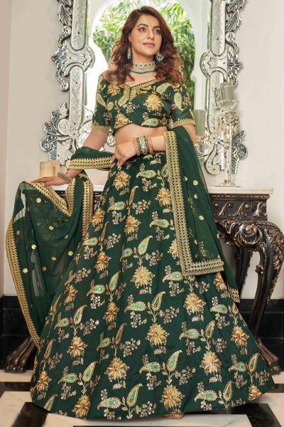 Green Art Silk Womens Lehenga Choli (NWG-1378)