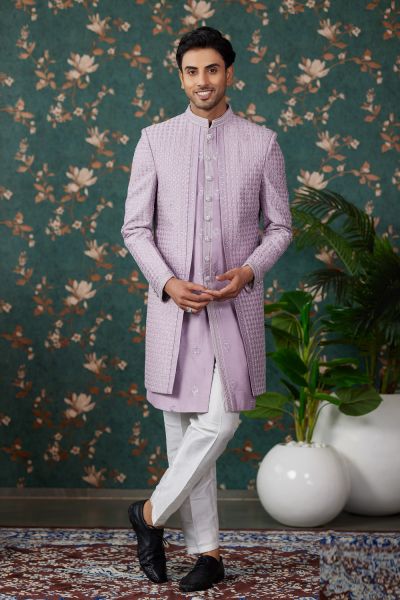 Light Purple Art Silk Indo Western (NMK-8245)