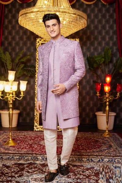 Light Purple Art Silk Indo Western (NMK-8253)