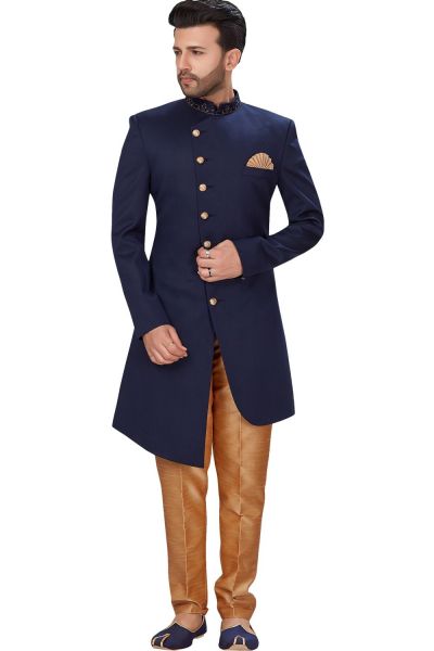 Navy Blue Imported Indo Western (NMK-4969)
