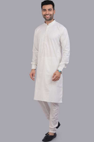 Off White Art Silk Mens Kurta (NMK-7504)