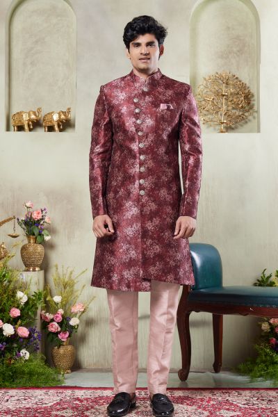 Onion Pink Art Silk Indo Western (NMK-8426)
