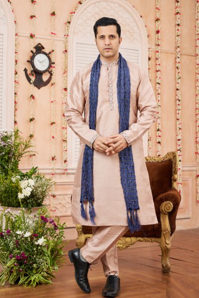 Pink Art Banarasi Silk Kurta Pajama (NMK-7965)