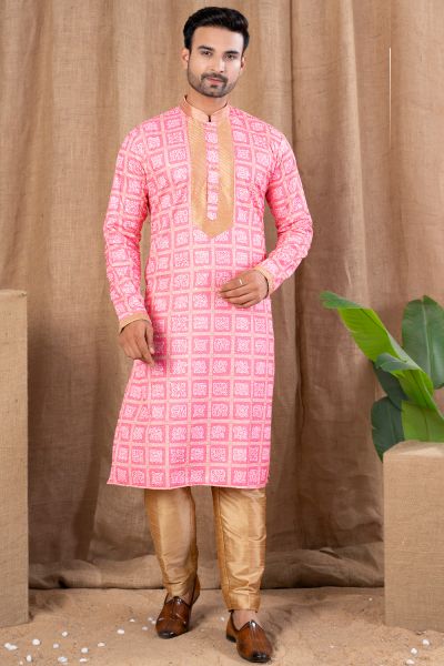 Pink Cotton Kurta Pajama (NMK-8521)