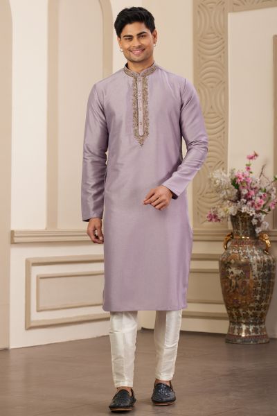 Purple Banarasi Art Silk Kurta Pajama (NMK-8465)