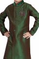 2 Toned Green Art Dupion Boys Sherwani (NKK-491)