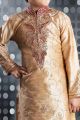 Beige Art Dupion Boys Kurta Pajama (NKK-258)