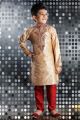 Beige Art Dupion Boys Kurta Pajama (NKK-258)