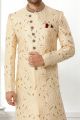 Beige Art Silk Mens Sherwani (NMK-6269)