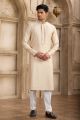 Beige Banarasi Art Silk Kurta Pajama (NMK-8479)