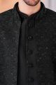 Black Art Embroidered Silk Indo Western (NMK-8527)