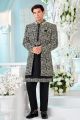 Black Art Embroidered Silk Mens Indo Western (NMK-8534)