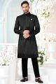 Black Art Embroidered Velvet Nawabi (NMK-8528)