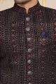 Black Art Silk Indo Western for Men (NMK-8276)