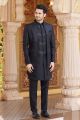 Black Art Silk Mens Indo Western (NMK-8207)