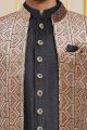 Black Art Silk Mens Indo Western (NMK-8273)