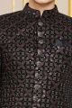 Black Art Silk Partywear Indo Western (NMK-8279)