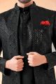 Black Embroidered Silk Indo Western (NMK-8541)