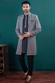 Black Imported kurta with jacket (NMK-8438)