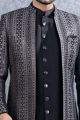 Black Imported kurta with jacket (NMK-8447)