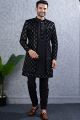 Black Imported Mens Indowestern (NMK-8449)