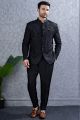 Black Tussar Silk Jodhpuri for Men (NMK-8459)