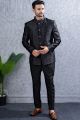 Black Tussar Silk Mens Jodhpuri (NMK-8458)