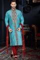 Blue Art Dupion Kurta Pajama (NMK-3407)