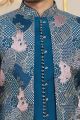 Blue Art Silk Mens Indo Western (NMK-8269)