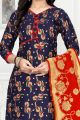 Blue Banarasi Silk Salwar Suit (NWS-6356)