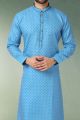 Blue Cotton Kurta Pajama (NMK-5756)