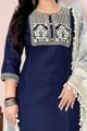 Blue Cotton Slub Salwar Suit (NWS-6080)