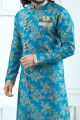 Blue Jaquard Indo Western (NMK-4109)