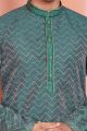 Blue Jaquard Kurta Pajama for Men (NMK-8177)