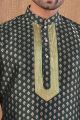 Bottle Green Jaquard Kurta Pajama (NMK-8493)