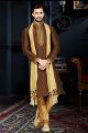 Coffee Brown Art Dupion Mens Kurta (NMK-3437)