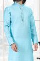 Cotton Digital Print Kurta for Men in Blue (NMK-6667)