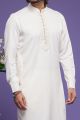 Cream Art Banarasi Silk Mens Kurta Pajama (NMK-7073)