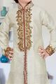 Cream Art Dupion Kids Kurta Pajama (NKK-546)