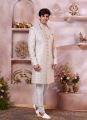 Cream Art Silk Indian Sherwani (NMK-8298)