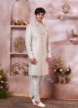 Cream Art Silk Indian Sherwani (NMK-8298)