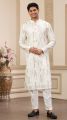 Cream Art Silk Kurta Pajama (NMK-8376)